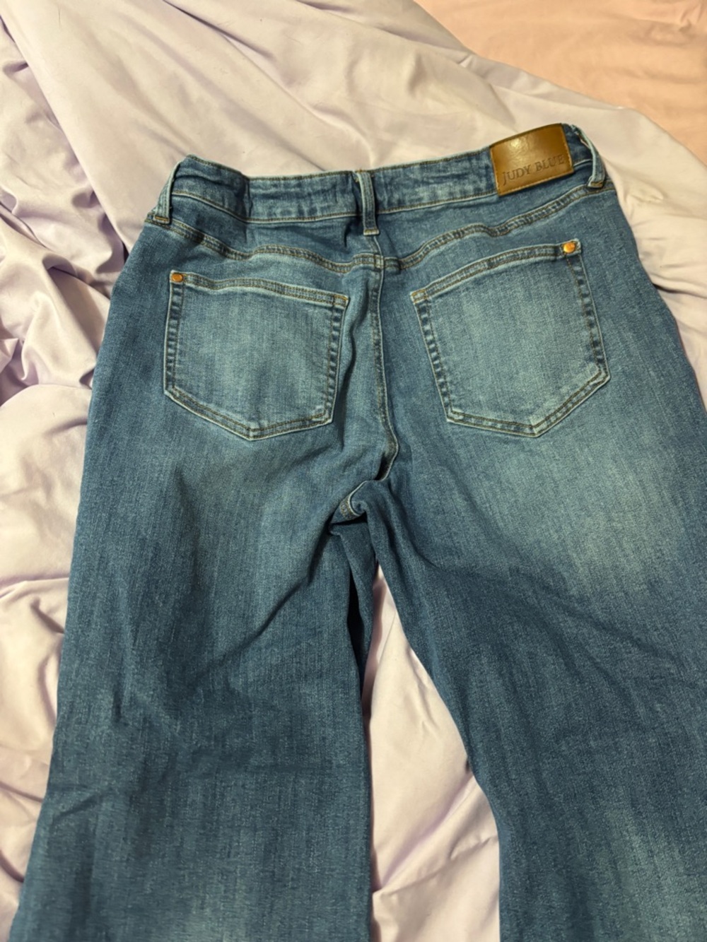 Judy Blue Light Blue Flare Jeans with Panel Seams so flattering! 16W - Picture 7 of 9